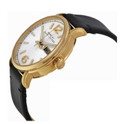 Marc Jacobs Fergus White Dial Black Leather Strap Watch for Men - MBM5081