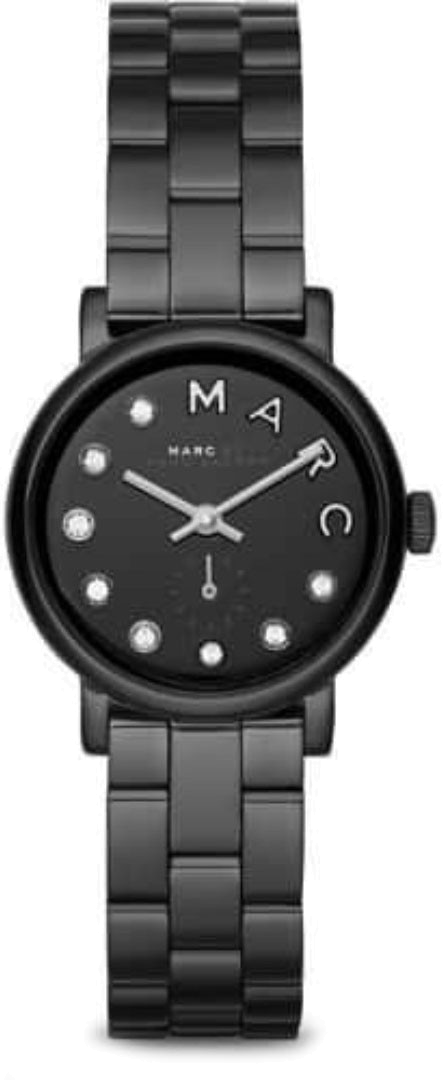 Marc Jacobs Marc Black Dial Black Steel Strap Watch for Women - MBM8673