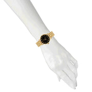Marc Jacobs Baker Black Dial Gold Steel Strap Watch for Women - MBM3355