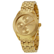 Marc Jacobs Peeker Chronograph Gold Dial Gold Steel Strap Watch for Women - MBM3393