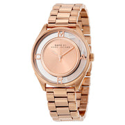 Marc Jacobs Tether Transparent Rose Gold Dial Rose Gold Steel Strap Watch for Women - MBM3414