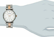Marc Jacobs Baker White Dial Two Tone Steel Strap Watch for Women - MBM3331