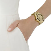 Marc Jacobs Henry Transparent Gold Dial Gold Steel Strap Watch for Women - MBM3206