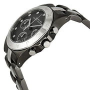 Marc Jacobs Blade Chronograph Black Dial Two Tone Steel Strap Watch for Women - MBM3179