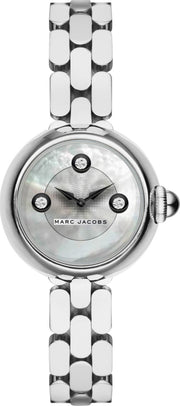 Marc Jacobs Courtney Mother of Pearl White Dial Silver Steel Strap Watch for Women - MJ3459