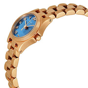 Marc Jacobs Henry Dinky Blue Dial Rose Gold Steel Strap Watch for Women - MBM3204