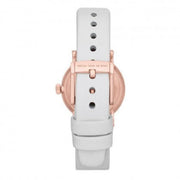 Marc Jacobs Baker White Dial White Leather Strap Watch for Women - MBM1284
