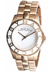 Marc Jacobs Blade White Dial Gold Steel Strap Watch for Women - MBM3075