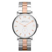 Marc Jacobs Baker White Dial Two Tone Steel Strap Watch for Women - MBM3312