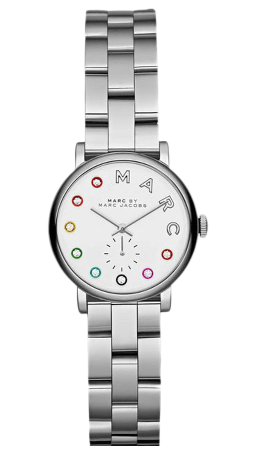 Marc Jacobs Baker Dexter White Dial Silver Steel Strap Watch for Women - MBM3423