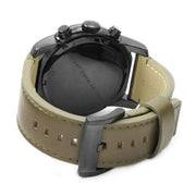 Marc Jacobs Larry Chronograph Black Dial Grey Leather Strap Watch for Men - MBM5034