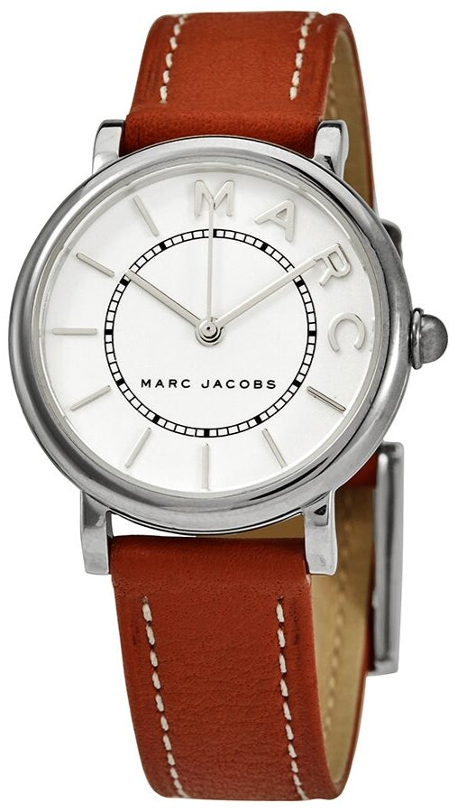Marc Jacobs Roxy Silver Dial Brown Leather Strap Watch for Women - MJ1572