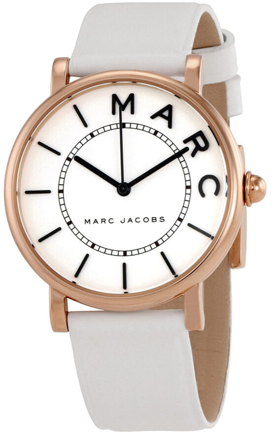 Marc Jacobs Roxy White Dial White Leather Strap Watch for Women - MJ1562
