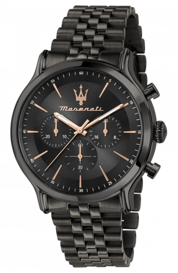 Maserati Epoca Limited Edition Chronograph Black Dial Black Steel Strap Watch For Men - R8873618019