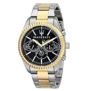 Maserati Competizione Chronograph Black Dial Two Tone Steel Strap Watch For Men - R8853100016