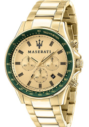 Maserati SFIDA Quartz Yellow Dial Gold Strap Watch For Men - R8873640005