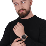 Maserati Epoca Chronograph Black Dial Silver Steel Strap Watch For Men - R8873618017