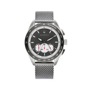 Maserati Traguardo Chronograph Black Dial Silver Mesh Bracelet Watch For Men - R8873612008