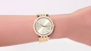 Michael Kors Darci Silver Dial Gold Stainless Steel Strap Watch for Women - MK3191