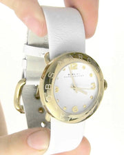 Marc Jacobs Amy White Dial White Leather Strap Watch for Women - MBM1150
