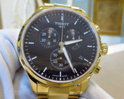 Tissot Chrono XL Classic Black Dial Gold Steel Strap Watch for Men - T116.617.33.051.00