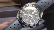 Tag Heuer Formula 1 Black Dial Black Leather Strap Watch for Men - CAZ1010.FT8024