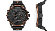 Diesel Mr Daddy 2.0 Chronograph Black Dial Black Steel Strap Watch For Men - DZ7400