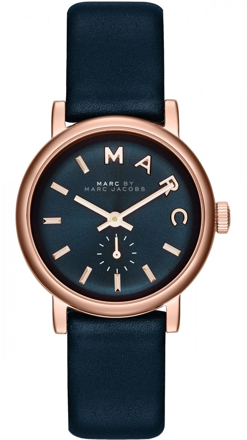 Marc Jacobs Baker Navy Blue Dial Blue Leather Strap Watch for Women - MBM1331