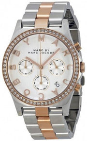 Marc Jacobs Henry Chronograph Silver Dial Two Tone Steel Strap Watch for Women - MBM3106