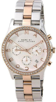 Marc Jacobs Henry Chronograph Silver Dial Two Tone Steel Strap Watch for Women - MBM3106