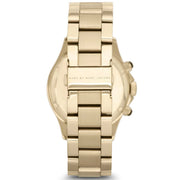 Marc Jacobs Rock Chronograph Black Dial Gold Steel Strap Watch for Women - MBM3253