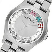 Marc Jacobs Henry Skeleton Silver Dial Silver Steel Strap Watch for Women - MBM3262