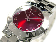 Marc Jacobs Amy Red Dial Silver Steel Strap Watch for Women - MBM3333