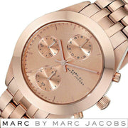 Marc Jacobs Peeker Chronograph Rose Gold Dial Rose Gold Steel Strap Watch for Women - MBM3394
