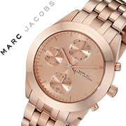 Marc Jacobs Peeker Chronograph Rose Gold Dial Rose Gold Steel Strap Watch for Women - MBM3394