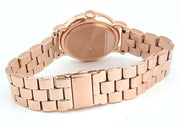 Marc Jacobs Baker White Dial Rose Gold Steel Strap Watch for Women - MBM3441