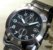 Marc Jacobs Larry Chronograph Black Dial Gunmetal Grey Steel Strap Watch for Men - MBM5031