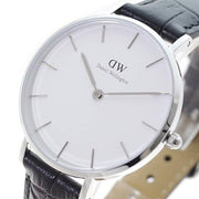 Daniel Wellington Classic Petite Reading White Dial Black Leather Strap Watch For Women - DW00100185