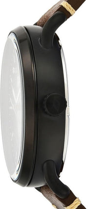 Fossil Commuter Automatic Black Dial Brown Leather Strap Watch for Men - ME3158