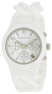 Michael Kors Ceramic White Dial White Steel Strap Watch for Women - MK5387
