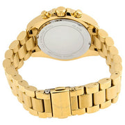 Michael Kors Bradshaw Chronograph Black Dial Gold Steel Strap Watch For Women - MK6959