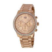 Michael Kors Brinkley Rose Gold Dial Rose Gold Steel Strap Watch for Women - MK6204