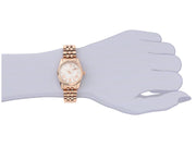 Michael Kors Lexington Quartz White Dial Rose Gold Steel Strap Watch For Women - MK3230