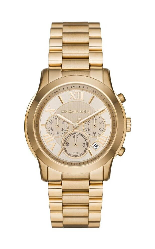 Michael Kors Cooper Gold Dial Gold Steel Strap Watch for Women - MK6274