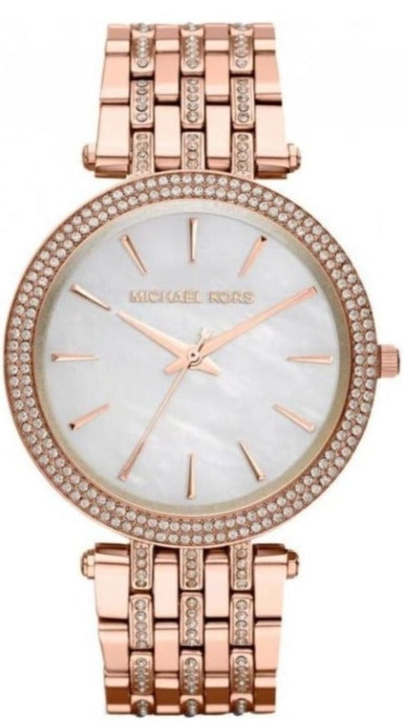Michael Kors Darci Mother of Pearl Dial Rose Gold Steel Strap Watch for Women - MK3220