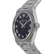 Michael Kors Channing Diamonds Black Dial Silver Steel Strap Watch for Women - MK6089