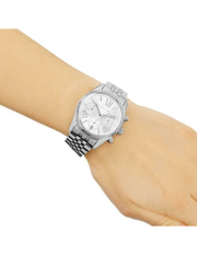 Michael Kors Lexington Silver Dial Silver Steel Strap Watch for Women - MK5555