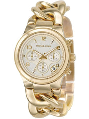 Michael Kors Runway Twist Gold Dial Gold Steel Strap Watch for Women - MK3131