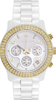 Michael Kors Runway White Dial White Steel Strap Watch for Women - MK5237