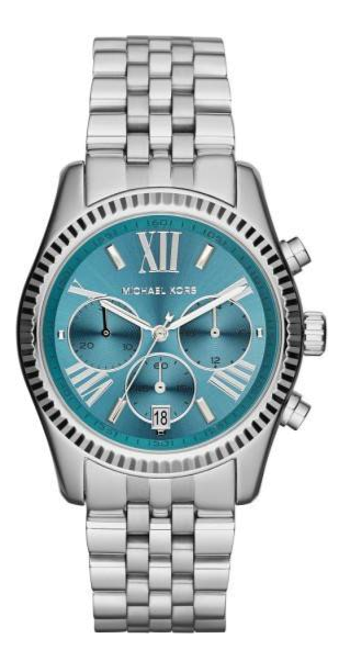 Michael Kors Lexington Chronograph Blue Dial Silver Steel Strap Watch For Women - MK5887